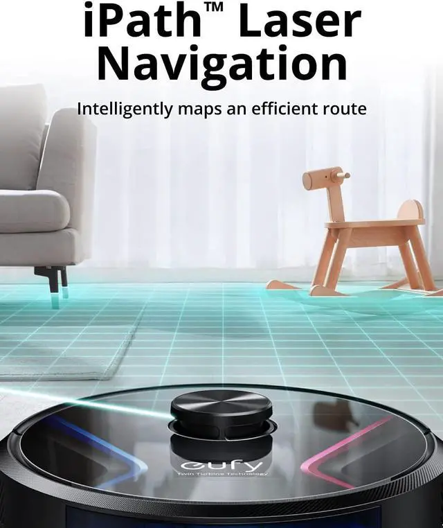 Alt view image 4 of 6 - eufy by Anker, RoboVac X8, Robot Vacuum with iPath Laser Navigation, Twin-Turbine Technology generates 2000Pa x2 Suction, AI. Map 2.0 Technology, Wi-Fi, Perfect for Pet Owner