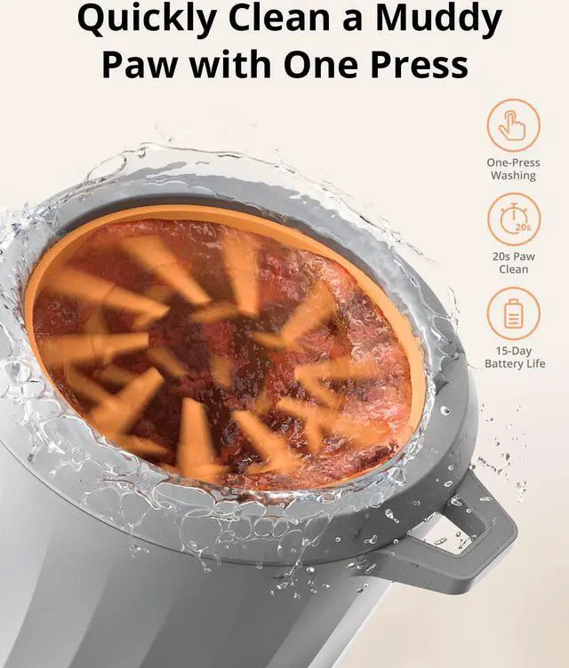 Alt view image 4 of 6 - eufy Pet Automatic Dog Paw Cleaner, Portable Electronic Paw Washer, Soft & Strong Bristles in Multi-Layered Structure, Muddy Paw Cleaner for Large & Medium Dogs, Waterproof Design, Long-Lasting Charge