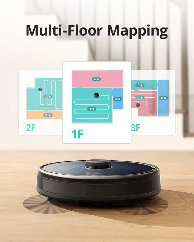 Alt view image 5 of 7 - eufy RoboVac L35 Hybrid Robot Vacuum and Mop with 3,200Pa Ultra Strong Suction, iPath Laser Navigation, Multi Floor Mapping, Advanced App Control, Controllable Water Tank, Works with Alexa