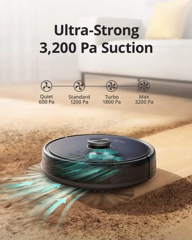 Alt view image 3 of 7 - eufy RoboVac L35 Hybrid Robot Vacuum and Mop with 3,200Pa Ultra Strong Suction, iPath Laser Navigation, Multi Floor Mapping, Advanced App Control, Controllable Water Tank, Works with Alexa