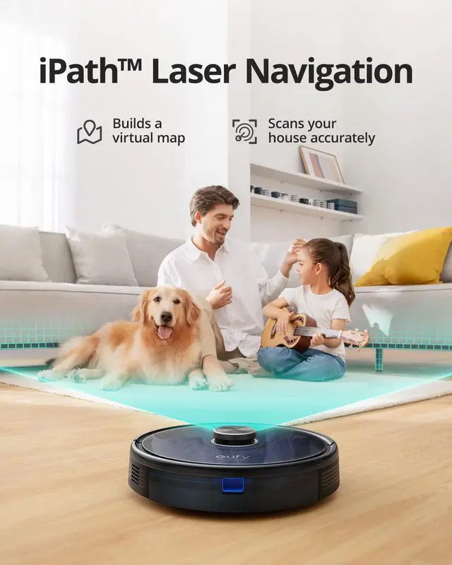 Alt view image 2 of 7 - eufy RoboVac L35 Hybrid Robot Vacuum and Mop with 3,200Pa Ultra Strong Suction, iPath Laser Navigation, Multi Floor Mapping, Advanced App Control, Controllable Water Tank, Works with Alexa