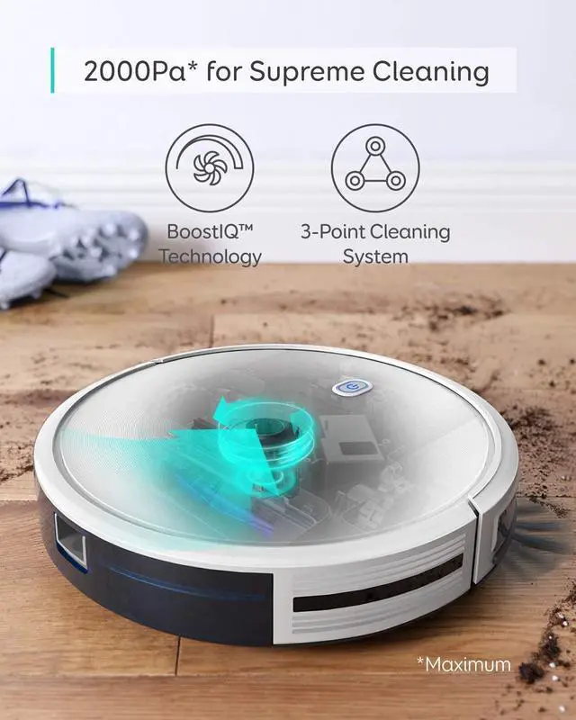 Alt view image 2 of 7 - eufy BoostIQ RoboVac 11S MAX, Robot Vacuum Cleaner, Super-Thin, 2000Pa Super-Strong Suction, Quiet, Self-Charging Robotic Vacuum Cleaner, Cleans Hard Floors to Medium-Pile Carpets, White (Renewed)