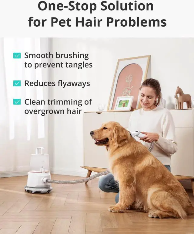 Alt view image 2 of 6 - eufy Clean by Anker N930 Pet Grooming Kit with Vacuum, 5-in-1 Grooming Kit, Strong Suction, 4.5L Large Capacity Dust Box, Low Noise, Grooming, Deshedding, Trimmers, Nozzle, Cleaning Brush for Dogs