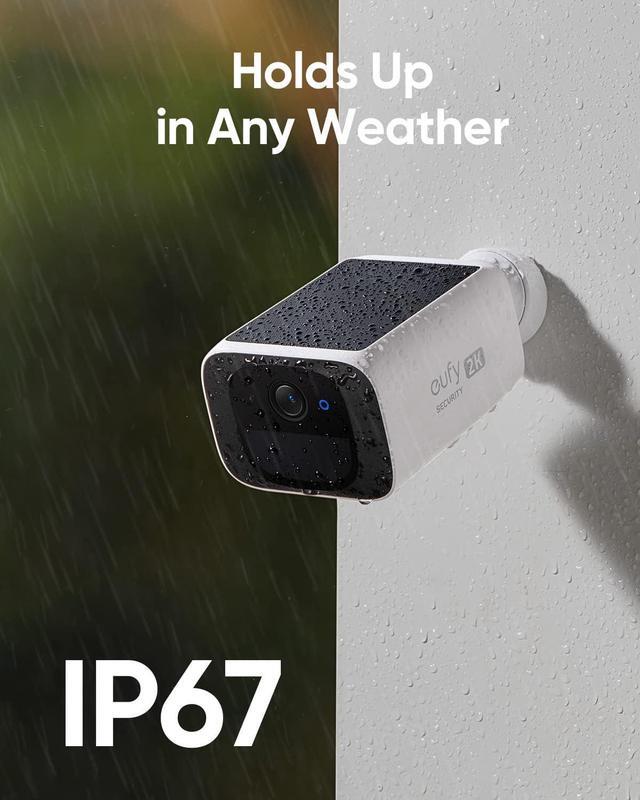 Alt view image 6 of 7 - eufy Security S220 SoloCam, Solar Security Camera, Wireless Outdoor Camera, Continuous Power, 2K Resolution, Wireless, 2.4 GHz Wi-Fi, No Monthly Fee, HomeBase 3 Compatible