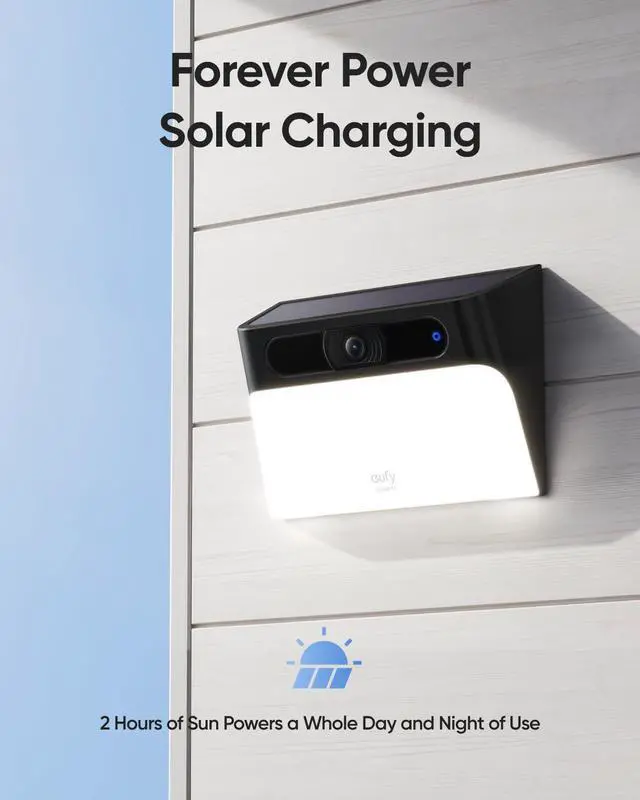 Alt view image 3 of 7 - eufy Security Solar Wall Light Cam S120, Solar Security Camera, Wireless Outdoor Camera, 2K Camera, Forever Power, Motion Activated Light, AI Detection, IP65 Waterproof, Spotlight, No Monthly Fee