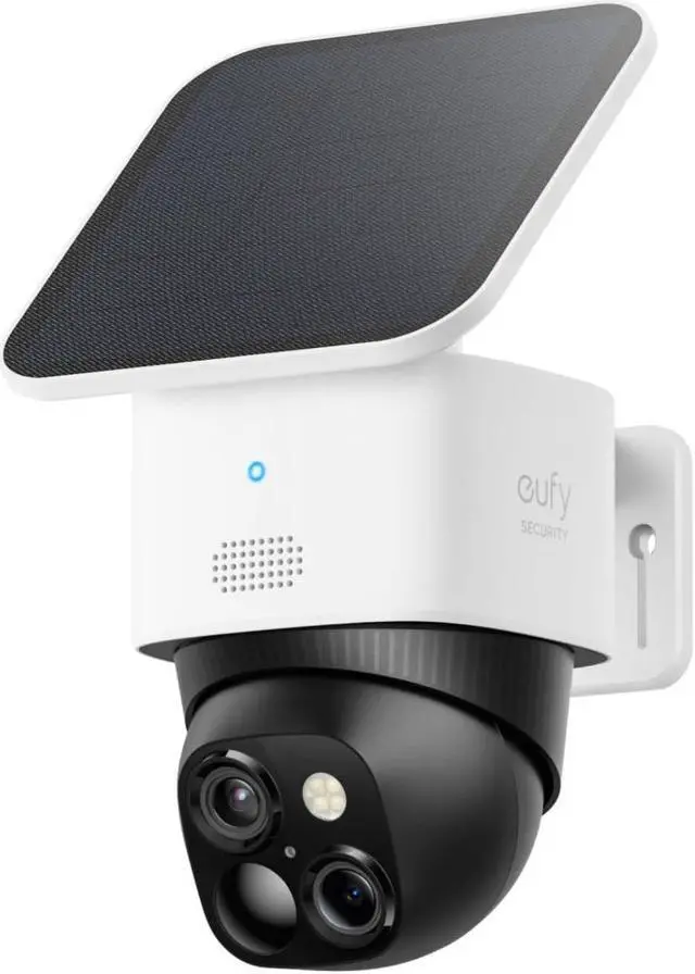 Main image of eufy Security SoloCam S340, Solar Security Camera, Wireless Outdoor Camera, 360 Degree Pan & Tilt Surveillance, No Blind Spots, 2.4 GHz Wi-Fi, No Monthly Fee, HomeBase S380 Compatible (Renewed)