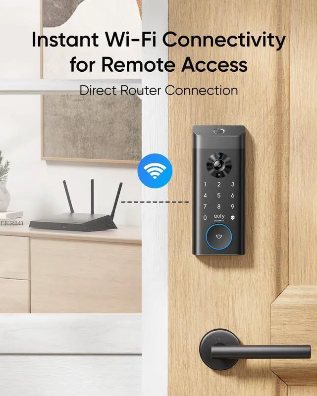 Alt view image 6 of 7 - eufy Security Video Smart Lock E330, 3-in-1 Camera+Doorbell+Fingerprint Keyless Entry Door Lock, WiFi Door Lock,App Remote Control,2K HD,Doorbell Camera,No Monthly Fee (Renewed)