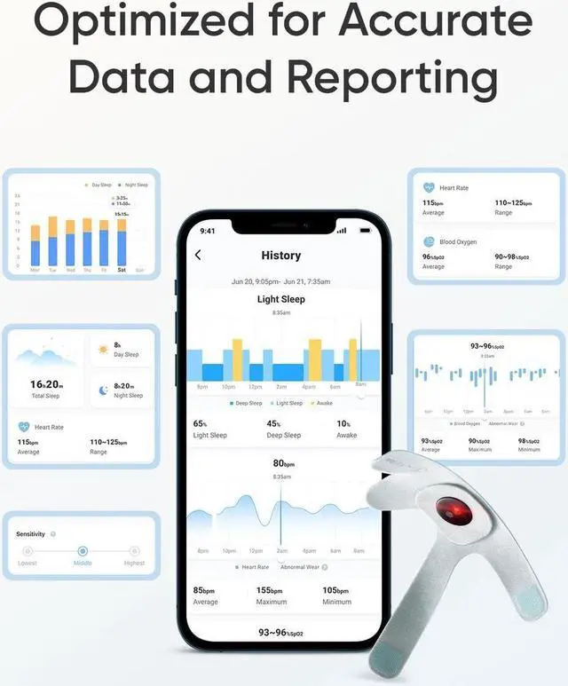 Alt view image 3 of 6 - eufy Baby Smart Sock S320 Baby Monitor with 2.4 GHz Wi-Fi, Track Sleep Patterns, Naps, Heart Rate, and Blood Oxygen Levels, Soft and Comfortable, for Babies 0-18 Months, No Monthly Fee (Renewed)