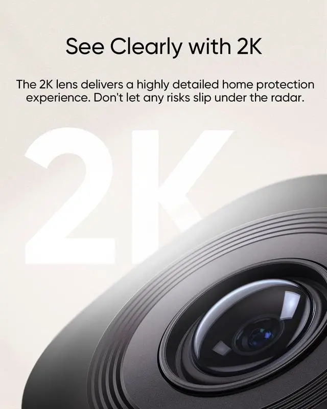 Alt view image 3 of 6 - eufy Security Indoor Cam C220, 2K Resolution Security Camera with 360° PTZ, Plug-in Security Indoor Camera with 2.4G Wi-Fi, Human/Motion AI, Night Vision, AI Tracking, HomeBase S380 Compatible