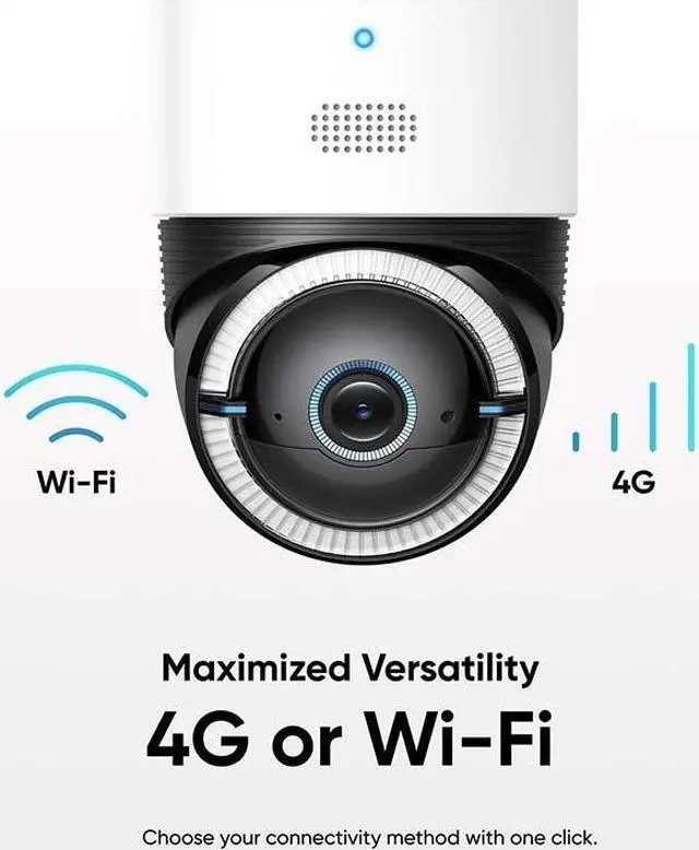Alt view image 3 of 6 - eufy Security 4G LTE Cam S330, 4K Cellular Wireless Security Camera, Pan and Tilt, 4G and Wi-Fi Duo-mode, AI Human/Vehicle Tracking, with SIM Card and 32GB SD Card, T86P2