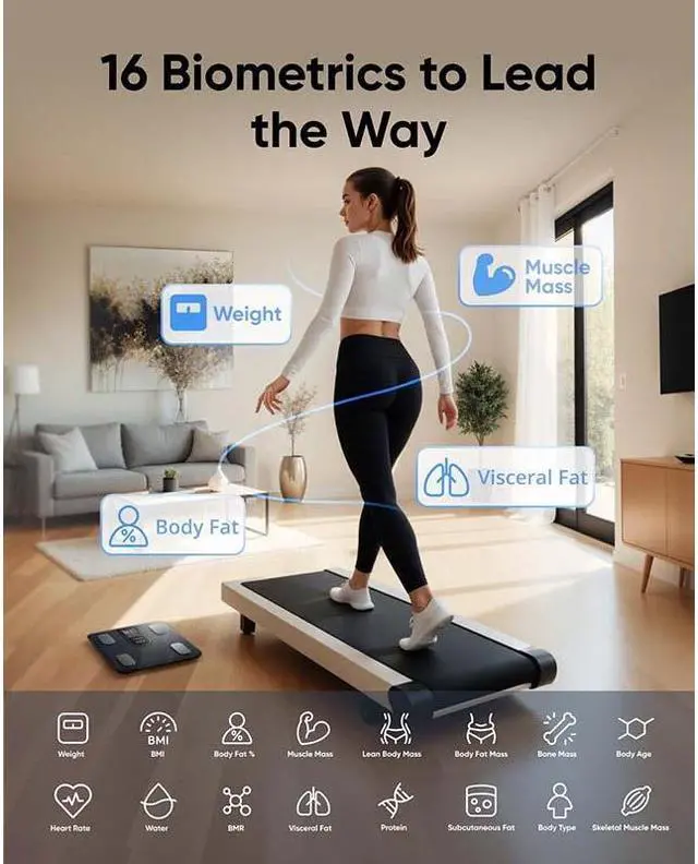 Alt view image 4 of 7 - eufy Smart Scale C20, Digital Bathroom Body Fat Scale with Large TFT Screen, All-in-One Display for Offline Use, Bluetooth Scale for Body Weight with 16 Metrics, BMI, Multi-Modes, High Accuracy