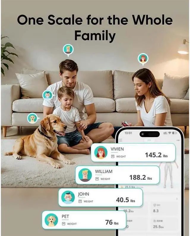 Alt view image 6 of 7 - eufy Smart Scale C20, Digital Bathroom Body Fat Scale with Large TFT Screen, All-in-One Display for Offline Use, Bluetooth Scale for Body Weight with 16 Metrics, BMI, Multi-Modes, High Accuracy