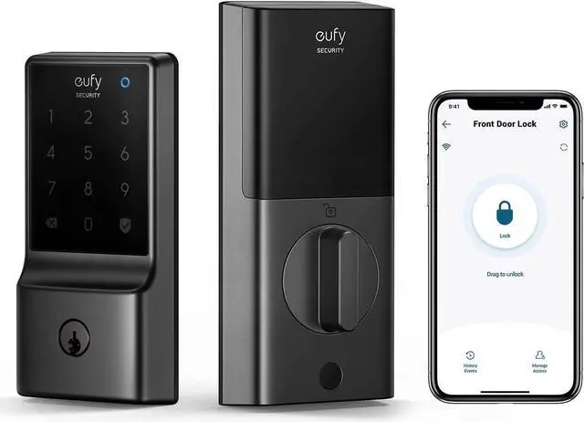 Main image of eufy Security Smart Lock C210, Keyless Entry Door Lock for Front Door, Built-in WiFi Deadbolt, No Bridge Required, Easy Installation, Touchscreen Keypad, App Remote Control, 4 AA Batteries, Nickel