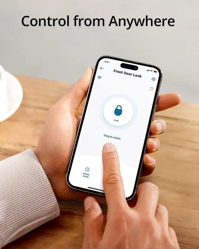 Alt view image 2 of 7 - eufy Security Smart Lock C210, Keyless Entry Door Lock for Front Door, Built-in WiFi Deadbolt, No Bridge Required, Easy Installation, Touchscreen Keypad, App Remote Control, 4 AA Batteries, Nickel