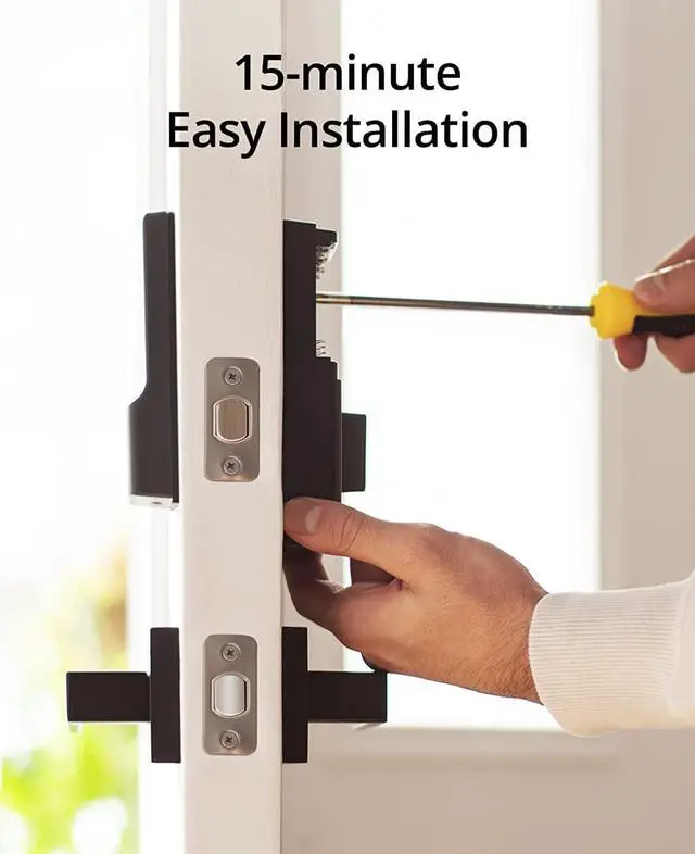 Alt view image 5 of 7 - eufy Security Smart Lock C210, Keyless Entry Door Lock for Front Door, Built-in WiFi Deadbolt, No Bridge Required, Easy Installation, Touchscreen Keypad, App Remote Control, 4 AA Batteries, Nickel