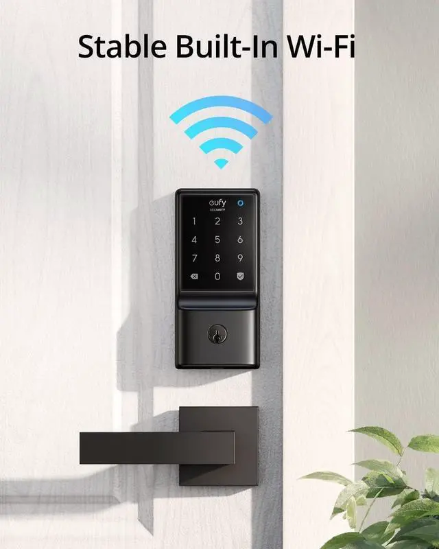 Alt view image 3 of 7 - eufy Security Smart Lock C210, Keyless Entry Door Lock for Front Door, Built-in WiFi Deadbolt, No Bridge Required, Easy Installation, Touchscreen Keypad, App Remote Control, 4 AA Batteries, Nickel