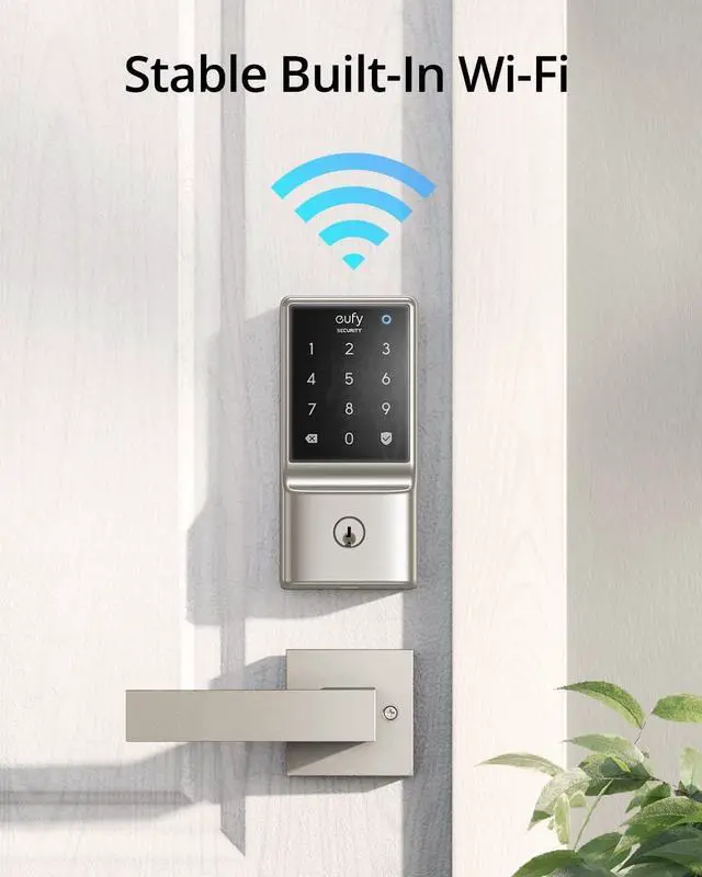 Alt view image 4 of 6 - eufy Security Smart Lock C210, Keyless Entry Door Lock for Front Door, Built-in WiFi Deadbolt, No Bridge Required, Easy Installation, Touchscreen Keypad, App Remote Control, 4 AA Batteries, Nickel