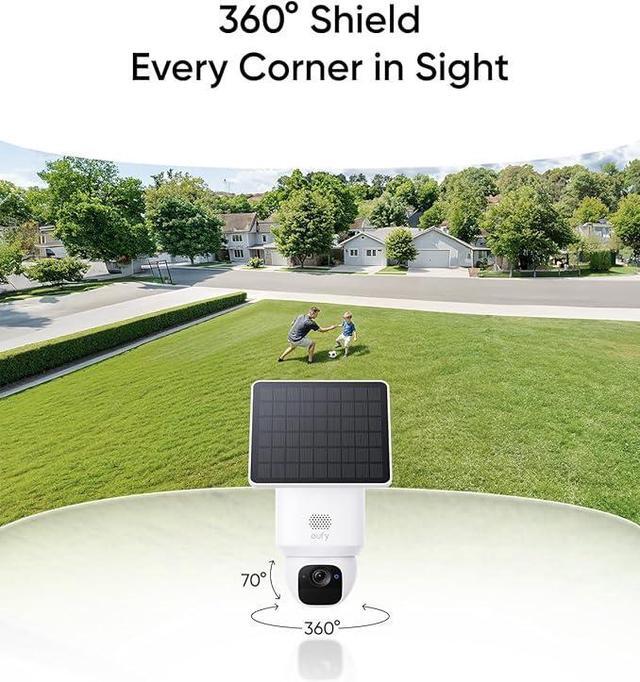 Alt view image 2 of 7 - eufy Security SoloCam E30, Security Cameras Wireless Outdoor, Solar Camera Outdoor Wireless, 360° Pan, AI Tracking, 2K Clarity, HomeBase S380 Compatible, No Monthly Fee