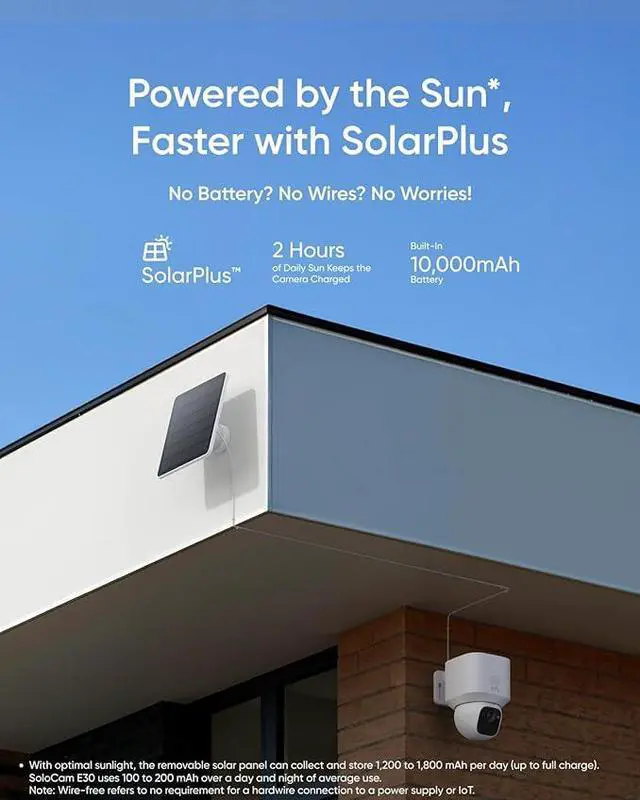 Alt view image 4 of 7 - eufy Security SoloCam E30, Security Cameras Wireless Outdoor, Solar Camera Outdoor Wireless, 360° Pan, AI Tracking, 2K Clarity, HomeBase S380 Compatible, No Monthly Fee