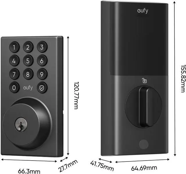 Alt view image 7 of 7 - eufy Security Smart Lock C30, Keyless Entry Door Lock, Built-in WiFi Deadbolt, Smart Lock for Front Door, No Bridge Required, Easy Installation, App Remote Control, Auto Lock