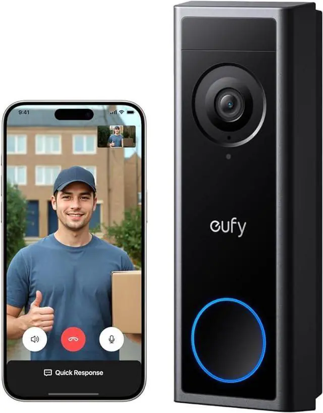 Main image of eufy Security Video Doorbell C30, Battery Powered, 2K FHD, 16:9 Expanded View, Easy Installation, Ring Call, Human and Motion Detection, HomeBase S380 Compatible, No Monthly Fee