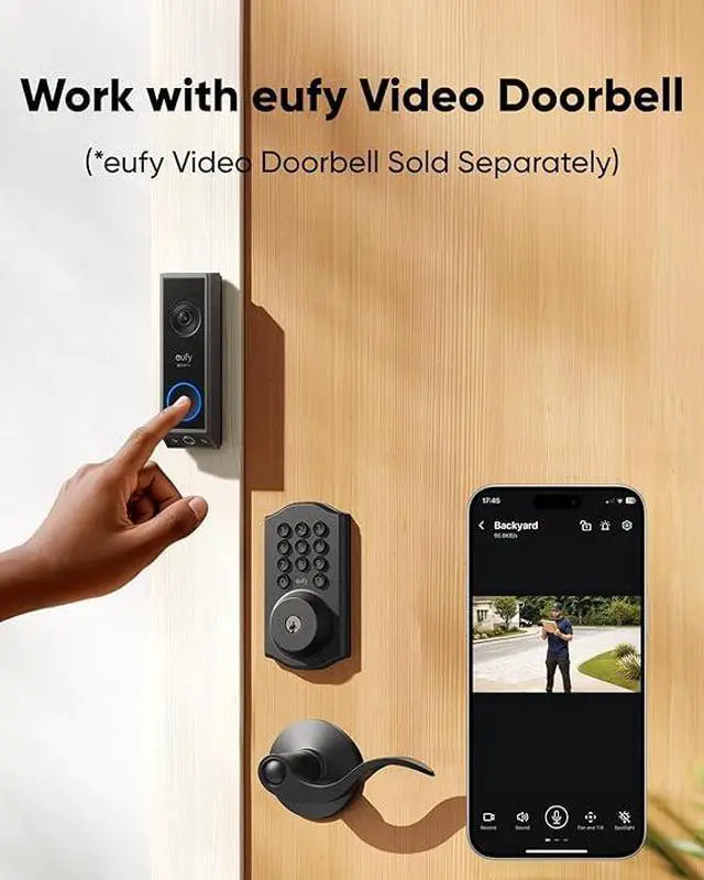 Alt view image 4 of 7 - eufy Security Smart Lock C30, Keyless Entry Door Lock, Built-in WiFi Deadbolt, Smart Lock for Front Door, No Bridge Required, Easy Installation, App Remote Control, Auto Lock, Traditional, Black