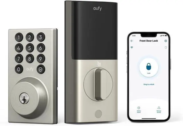 Main image of eufy Security Smart Lock C30, Keyless Entry Door Lock, Built-in WiFi Deadbolt, Smart Lock for Front Door, No Bridge Required, Easy Installation, App Remote Control, Auto Lock, Nickel