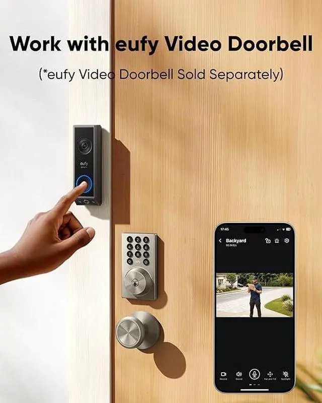Alt view image 4 of 6 - eufy Security Smart Lock C30, Keyless Entry Door Lock, Built-in WiFi Deadbolt, Smart Lock for Front Door, No Bridge Required, Easy Installation, App Remote Control, Auto Lock, Nickel