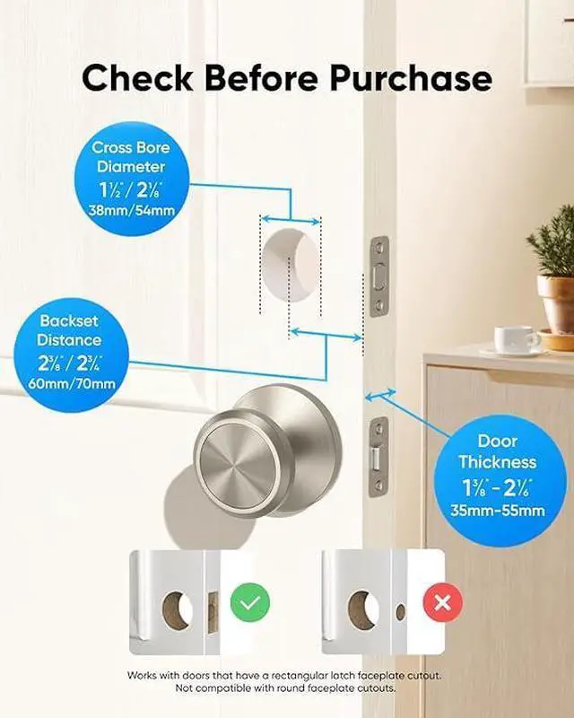 Alt view image 6 of 6 - eufy Security Smart Lock C30, Keyless Entry Door Lock, Built-in WiFi Deadbolt, Smart Lock for Front Door, No Bridge Required, Easy Installation, App Remote Control, Auto Lock, Nickel