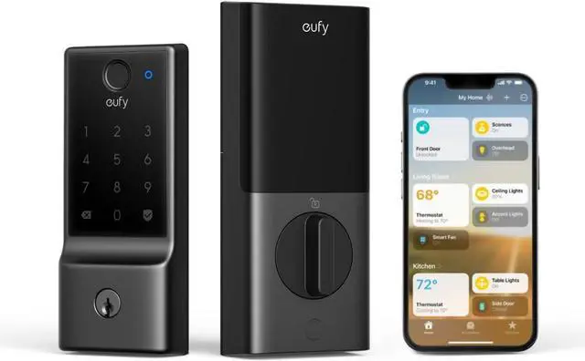 Main image of eufy Smart Lock E31, Fingerprint Keyless Entry Door Lock with Apple Home Ecosystem, Smart Door Lock for Front Door or Back, Supports Matter, Apple Home, Alexa, Google Home, 10000mAh Battery, Auto Lock