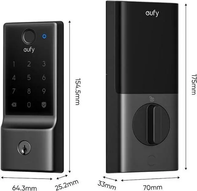 Alt view image 7 of 7 - eufy Smart Lock E31, Fingerprint Keyless Entry Door Lock with Apple Home Ecosystem, Smart Door Lock for Front Door or Back, Supports Matter, Apple Home, Alexa, Google Home, 10000mAh Battery, Auto Lock