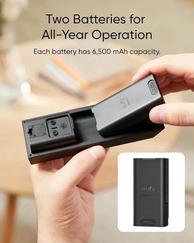 Alt view image 5 of 6 - eufy Security Video Doorbell E340 (Battery Powered, with Extra Backup Battery), Uninterrupted Use with Rechargeable Battery, Dual Cameras, 2K Full HD, No Monthly Fee