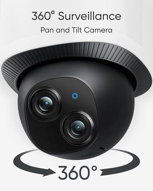 Alt view image 5 of 7 - eufy Floodlight Camera E340 with AC Cable, Security Camera Outdoor, 360° PTZ, 24/7 Recording, 2.4G/5G Wi-Fi, 2000 LM, Motion Detection, Built-in Siren, Dual Cam, HB3 Compatible, No Monthly Fee