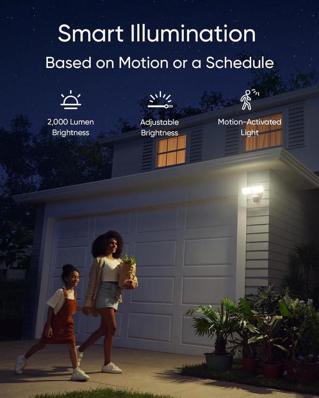 Alt view image 7 of 7 - eufy Floodlight Camera E340 with AC Cable, Security Camera Outdoor, 360° PTZ, 24/7 Recording, 2.4G/5G Wi-Fi, 2000 LM, Motion Detection, Built-in Siren, Dual Cam, HB3 Compatible, No Monthly Fee