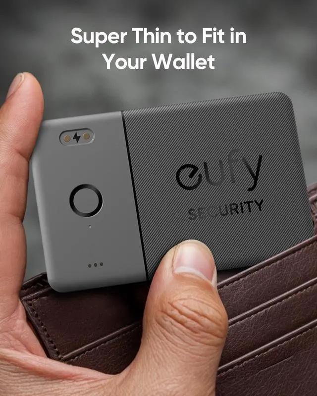 Alt view image 7 of 7 - eufy Security SmartTrack Card E30 (Black, 1-Pack), Rechargeable, Works with Apple Find My (iOS Only), Bluetooth Tracker, Perfect for Wallet, Passport, and Laptop, Water Resistant