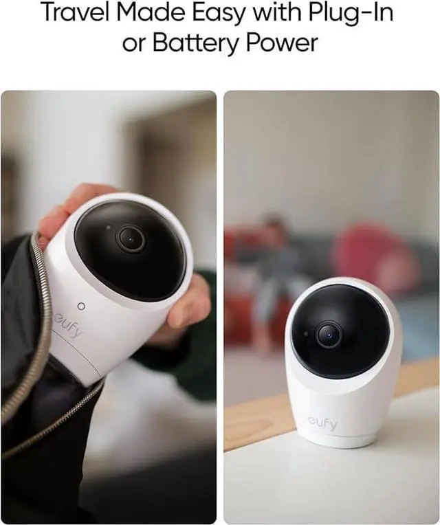 Alt view image 4 of 6 - eufy Security Baby Monitor E20 with 2K HD Camera, 5'' 720p Display, Hybrid Wi-Fi & No Wi-Fi Connection, Pan-Tilt, 4X Zoom, Portable Camera with Built-in Battery, 24/7 Recording in App, ANR