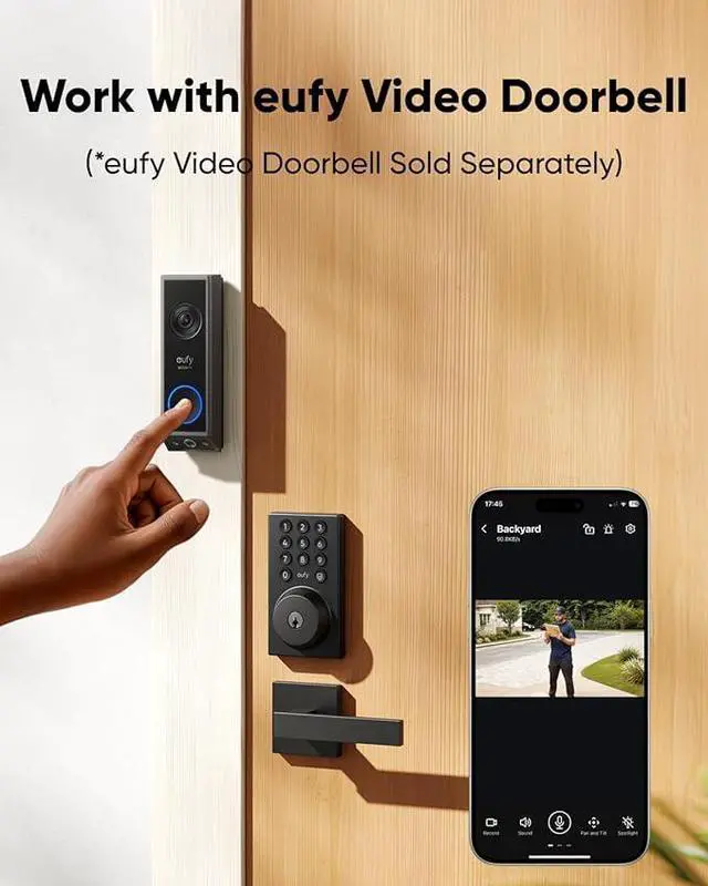 Alt view image 4 of 6 - eufy Security Smart Lock C30 with Door Lever, Keyless Entry Door Lock, Built-in WiFi Deadbolt, Smart Lock for Front Door, No Bridge Required, Easy Installation, App Remote Control, Auto Lock