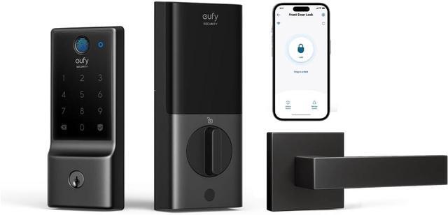 Main image of eufy Security Smart Lock C220 with Door Lever, Fingerprint Keyless Entry Door Lock, Built-in Wi-Fi, App Remote Control, Front Door Deadbolt, 8 Months Battery, Reliable Power, IP53 Waterproof