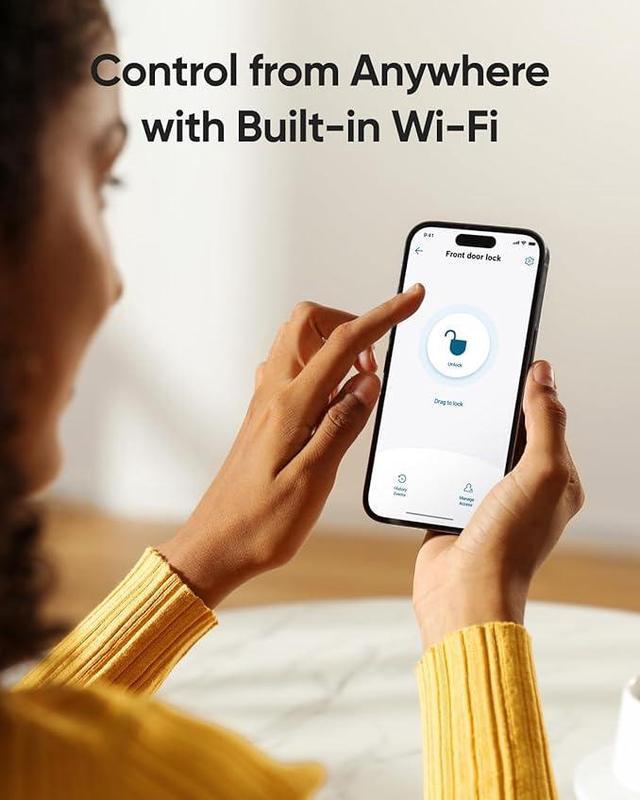 Alt view image 4 of 7 - eufy Security Smart Lock C220 with Door Lever, Fingerprint Keyless Entry Door Lock, Built-in Wi-Fi, App Remote Control, Front Door Deadbolt, 8 Months Battery, Reliable Power, IP53 Waterproof