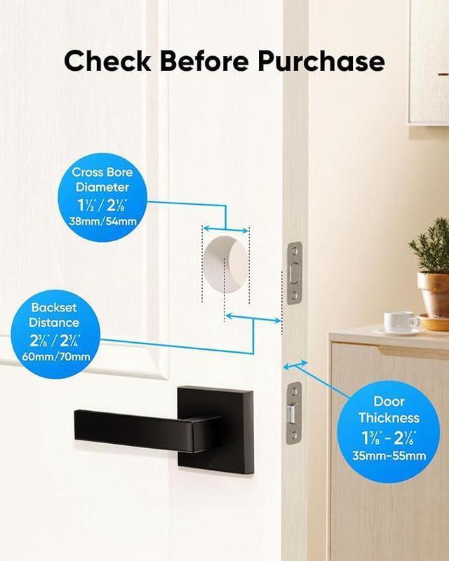 Alt view image 6 of 7 - eufy Security Smart Lock C220 with Door Lever, Fingerprint Keyless Entry Door Lock, Built-in Wi-Fi, App Remote Control, Front Door Deadbolt, 8 Months Battery, Reliable Power, IP53 Waterproof
