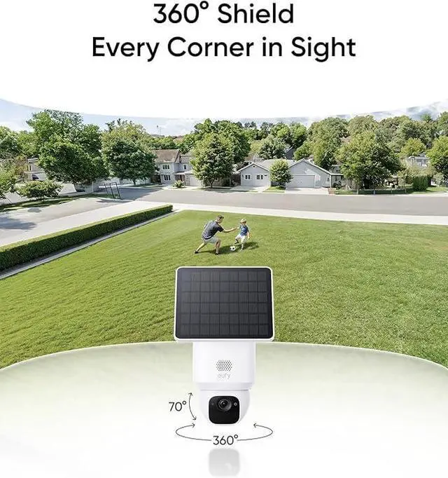 Alt view image 2 of 7 - eufy Security SoloCam E30, 2-Cam Kit, Security Cameras Wireless Outdoor, Solar Camera Outdoor Wireless, 360° Pan, AI Tracking, 2K Clarity, HomeBase S380 Compatible, No Monthly Fee
