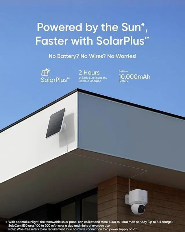 Alt view image 4 of 7 - eufy Security SoloCam E30, 2-Cam Kit, Security Cameras Wireless Outdoor, Solar Camera Outdoor Wireless, 360° Pan, AI Tracking, 2K Clarity, HomeBase S380 Compatible, No Monthly Fee