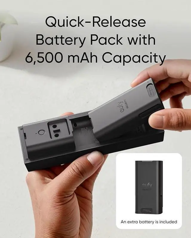 Alt view image 2 of 3 - eufy Video Doorbell C31, Extra Rechargeable Battery Pack, 2K FHD, Battery or Hardwire Powered, Easy to Install, Quick-Release Battery, Live Video Call, 24/7, HomeBase S380 Compatible, No Monthly Fee
