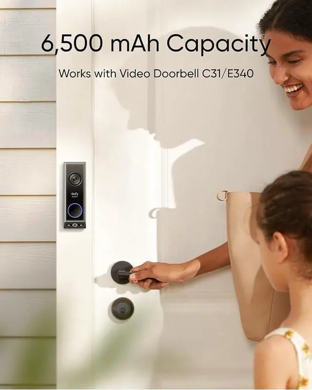 Alt view image 3 of 3 - eufy Video Doorbell C31, Extra Rechargeable Battery Pack, 2K FHD, Battery or Hardwire Powered, Easy to Install, Quick-Release Battery, Live Video Call, 24/7, HomeBase S380 Compatible, No Monthly Fee
