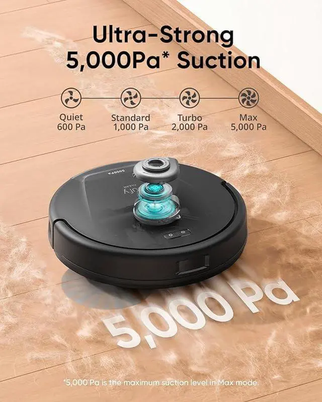 Alt view image 2 of 7 - eufy L60 Robotic Vacuum, Ultra-Strong 5,000 Pa Suction, and iPath Laser Navigation for Floor Hair Deep Cleaning (Renewed)