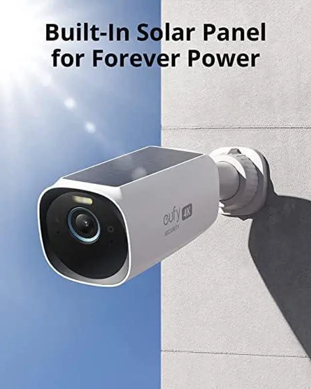 Alt view image 2 of 6 - eufy Security eufyCam 3-Cam Kit,Security Camera Outdoor Wireless,4K Camera with Integrated Solar Panel,Forever Power,Face Recognition AI,Expandable Local Storage up to 16TB,2.4 GHz Wi-Fi(Renewed)