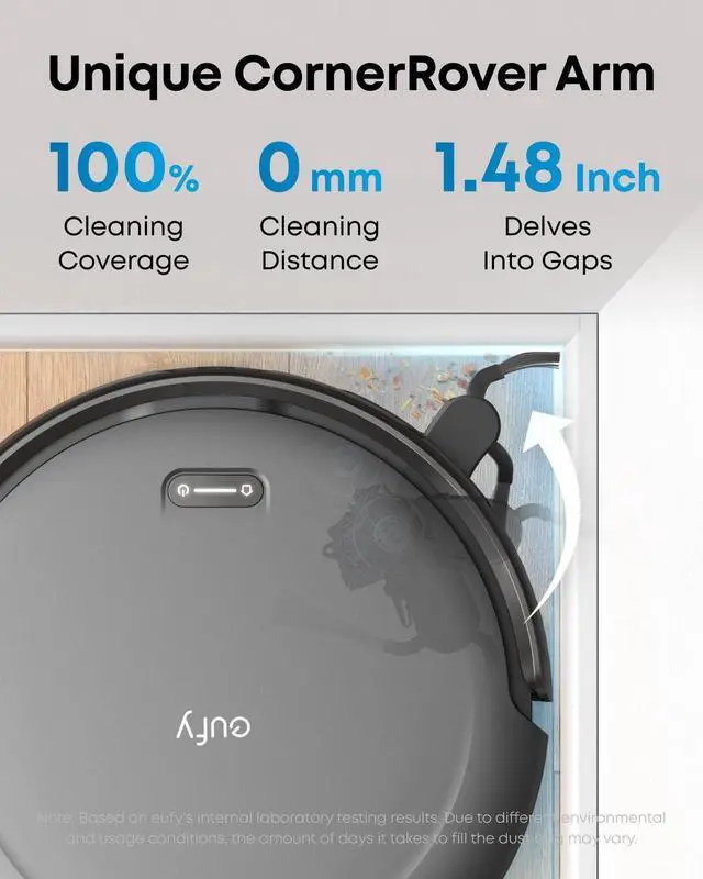 Alt view image 4 of 7 - eufy C10 Robot Vacuum Self Emptying, 8 Weeks Hands Free, Advanced Smart Mapping with LiDAR Navigation, 2.85-Inch Slim Design, Powerful Suction, Edge Expansion Brush for Pet Hair