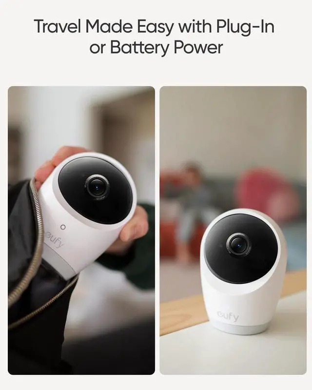 Alt view image 5 of 6 - eufy Baby Monitor E21 Add-On Camera, 4K UHD Resolution, 330° Pan and 60° Tilt, 8× Zoom, Night Vision, 5000mAh Built-in Battery, ANR