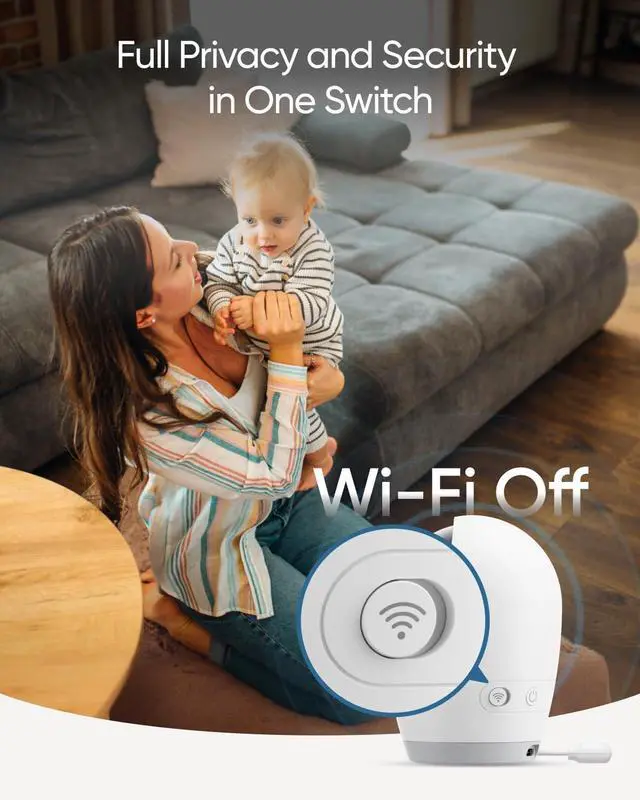 Alt view image 6 of 6 - eufy Baby Monitor E21 Add-On Camera, 4K UHD Resolution, 330° Pan and 60° Tilt, 8× Zoom, Night Vision, 5000mAh Built-in Battery, ANR