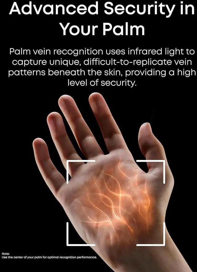 Alt view image 4 of 7 - eufy FamiLock S3 Smart Lock With Palm Vein Recognition - Keyless Entry Door Lock for Front Door, 3-in-1 Wi-Fi Keypad Deadbolt+ 2K HDR Camera+ Doorbell, ANSI/BHMA Grade 1, Motion Sensor, No Monthly Fee